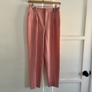 Zara Pink Gingham Cigarette Pants